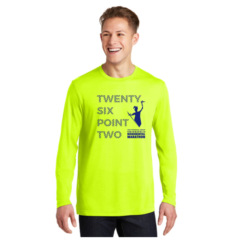 Neon Yellow Long Sleeve 26.2 Marathon Tee 2XL MonumentalGear