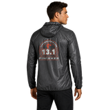 Brooks Monumental Men's Half Marathon 13.1 Finisher Altitude Jacket back view on younger male model