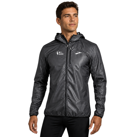 Brooks Monumental Men's Half Marathon 13.1 Finisher Altitude Jacket front view on younger male model