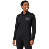 CNO IMM Women's Brooks Dash 1/2 Zip - Black front angle on female model