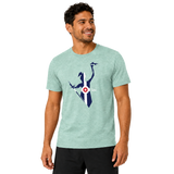 Mens Lady Victory Indy Tri Blend Tee in Dusty Sage on male model