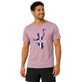 Mens Lady Victory Indy Tri Blend Tee in Heather Lavender on male model
