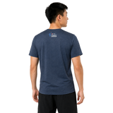 Men's Indy Medal Series Performance Tee on male runner, back view