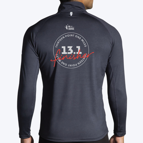 Half Marathon Finisher - Brooks Men's Dash 1/2 Zip - Heather Concrete